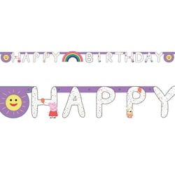Guirlande Lettres Happy Birthday - Peppa Pig Party