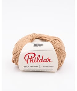 Pelote de Lin à Tricoter Phil Artisane - L'Élégance Naturelle pour Vos Créations Estivales Camel Marron