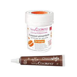 Colorant alimentaire Orange + Stylo chocolat