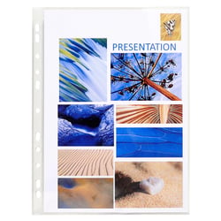 Étui carton de 100 pochettes perforées - PVC lisse - A4 - Cristal - Exacompta