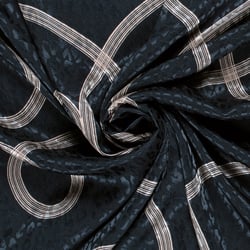 Tissu Satin imprimé Relief léopard sur fond Bleu marine