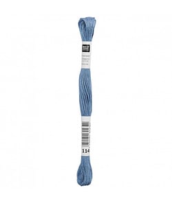 Fil à broder mouliné Uni - Rico Design 114 Bleu