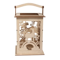 Lanterne en b.Licorne a.poig.,FSC MixCred, nature, 15,3x15,3x26,5cm,15 parties, boîte 1kit
