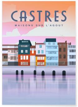 Affiche ville Castres | A3 : 29,7x42cm