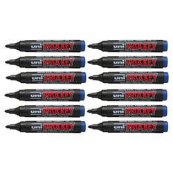 12 marqueurs - Permanent - Indélébile - Prockey pointe conique bleu