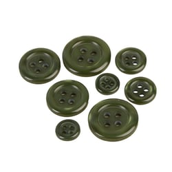 Lot de 6 boutons ronds 4 trous sapin