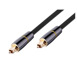 Avizar Câble Audio Optique en Nylon Tressé avec Connecteurs Plaqués Or 2m Noir
