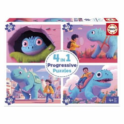 Puzzle 2D 20+40+60+80 pièces - Dinos sympathiques - EDUCA