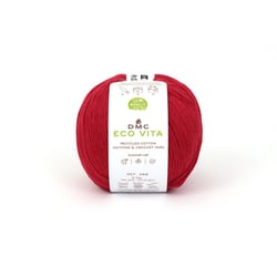 DMC - Fil Coton Recyclé Eco Vita 3mm 100g Tricot et Crochet Col. 555 rouge