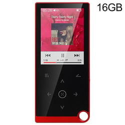 Lecteur MP4 16GB Écran Tactile 2.4 Pouces Support E-Book Alarme Argenté Rouge YONIS