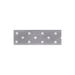 Disquette 25m ruban double face à pois gris clair 15mm