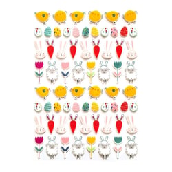 Stickers puffy Pâques 1,4 à 3,1 cm 68 pièces