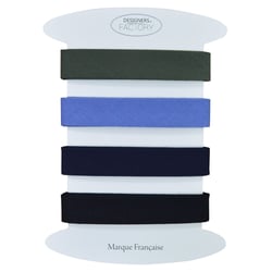 Lot de 4 Biais coton unis - 2 mètres par couleur - designers-factory (Lot C)