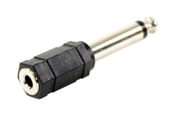 Plugger, adaptateur simple fiche Mini Jack femelle mono 3,5mm vers fiche Jack mâle mono 6,35mm.