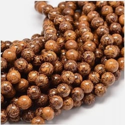 Fil de 42 perles ronde en pierre Jaspe naturelle 8 mm PEAU D ELEPHANT