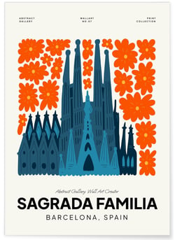 Affiche Espagne Sagrada Familia | A3 : 29,7x42cm