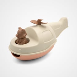 Jouet de bain made in France en matière recyclée Hélicoptère de Mr Renard