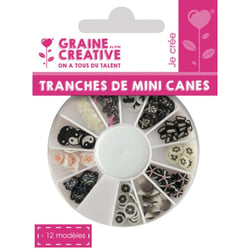 Graine Créative - Tranches de canes MINI MINI Noir et blanc