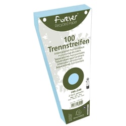 Paquet 100 fiches intercalaires trapézoïdales unies perforées Forever - 105x240mm - Bleu clair - x 6 - Exacompta
