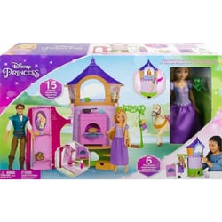 Coffret grande la tour de raiponce + poupee mannequin raiponce - 15 pieces - disney princesse - mattel hlw30
