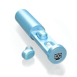 Ecouteurs Bluetooth 5.0 TWS Waterproof Avec Affichage Digital Et Boîte De Charge Bleu YONIS