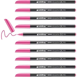Lot de 10 feutres de coloriage pointe fine 1 mm - EDDING - Rose fluorescent - 1200
