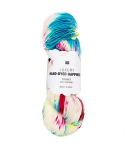 Pelote de laine Luxury HAND-DYED HAPPINESS CHUNKY - 100GR - Rico Design 01 Bleu