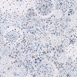 Tissu Fleuris New Adelajda Bleu marine et bleu clair