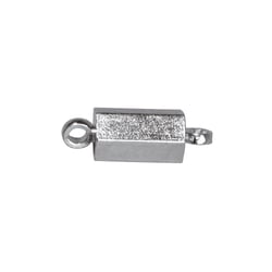 Fermoir magnétique en laiton, hexagonal, argent, 8mm, 1 pce