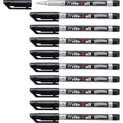 Lot de 10 stylos feutres permanents - STABILO - Write-4-all - Pointe fine 0,7 mm - Noir