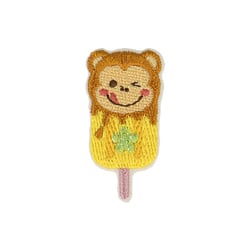 Lot de 3 écussons thermocollants animaux glaces singe 2,2cm x 4,2cm