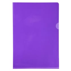 Etui carton de 100 pochettes coin PVC lisse haute résistance 13/100e - A4 - Violet - Exacompta
