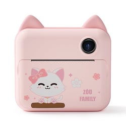 Appareil Photo Enfant Instantané 1200W Double Objectif Mini Imprimante Numérique Rose YONIS