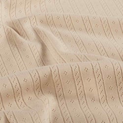 Tissu Jersey Coton ajouré Camille uni Beige