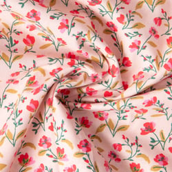 Tissu Coton imprimé Arty Fleuris Vanda sur fond Rose clair