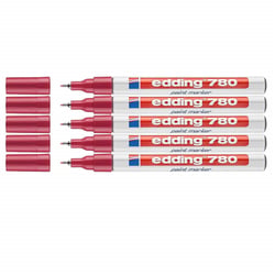 Lot de 5 marqueurs peinture brillante pointe ogive 0,8 mm - EDDING - Rouge