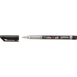 Lot de 10 stylos feutres permanents STABILO Write-4-all pointe superfine 0,4 mm - Noir
