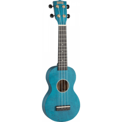 Mahalo MS1TBU Slimline - Ukulélé Soprano - Tilleul - Bleu Satin - Housse incluse