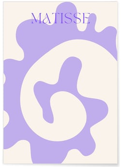 Affiche Matisse 'Motif Végétal' – Abstraction en lavande | A3 : 29,7x42cm