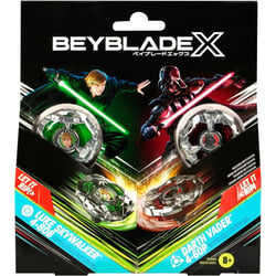 Coffret pack 2 toupies beyblade x star wars : luke skywalker 4-80b + darth vader 4-60b - type endurance et équilibre - pack toupie et lanceur - hasbro g0290