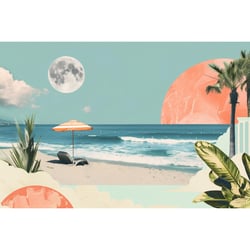 Tableau sur toile escapade côtière 65x97 cm