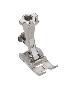 Pied pour Points en Marche Arrière N°34 avec Semelle Transparente pour machine mécanique – Bernina Gris