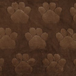 Tissu Fausse fourrure Misha patoune uni Brun chocolat