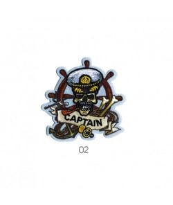 Ecussons Thermocollant Tête de mort 6 X 6,5 cm - Mediac Captain Bleu
