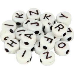 300 PERLES ALPHABET PLASTIQUE - 7 MM