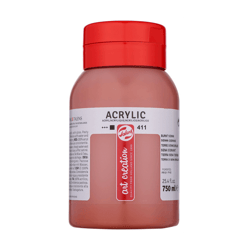 Peinture acrylique - Terre de Sienne Brûlée - 411 - Pot de 750 ml - Talens Art Creation