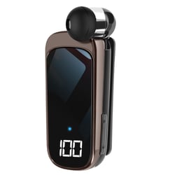 LinQ Oreillette Bluetooth Clip Câble Rétractable Autonomie 20h Écran LED Noir