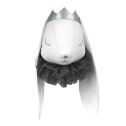 Trophée mural lapin prince en velours – décoration chambre bébé enfant
