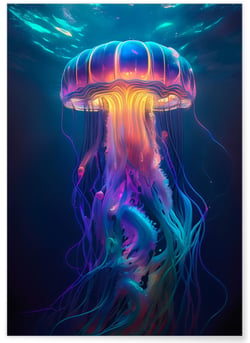 Affiche Méduse lumineuse | A3 : 29,7x42cm
