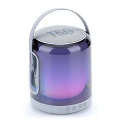 Enceinte Bluetooth Lumineuse 360 RGB Basses Puissantes Autonomie Longue Durée Gris YONIS